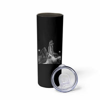 Funny Cat Selfie with Bigfoot Skinny Tumbler Back To The Moon Mission 2026