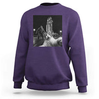 Funny Cat Selfie with Bigfoot Sweatshirt Back To The Moon Mission 2026