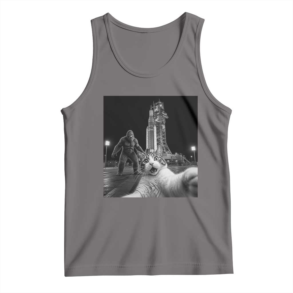 Funny Cat Selfie with Bigfoot Tank Top Back To The Moon Mission 2026