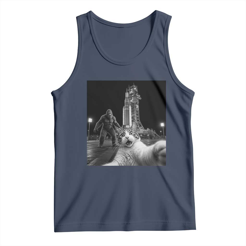 Funny Cat Selfie with Bigfoot Tank Top Back To The Moon Mission 2026