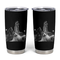 Funny Cat Selfie with Bigfoot Tumbler Cup Back To The Moon Mission 2026