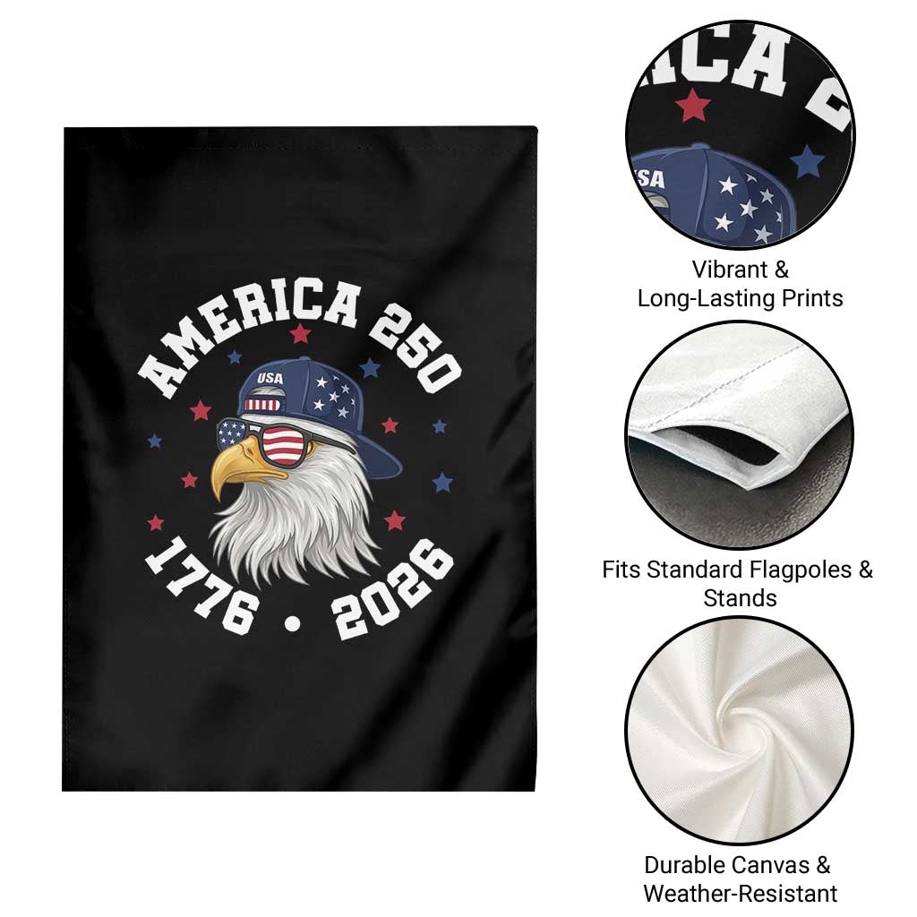 250 Years American Anniversary Garden Flag Patriotic Bald Eagle Fourth of July