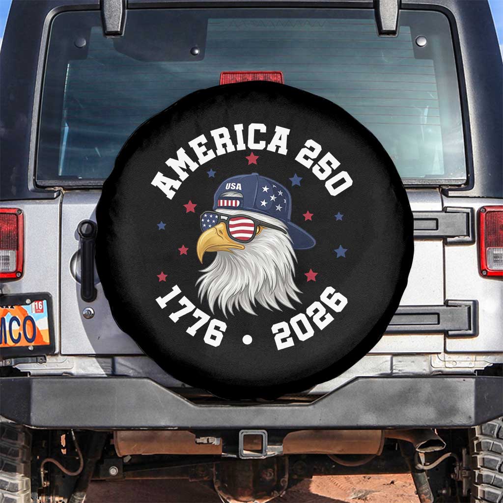 250 Years American Anniversary Spare Tire Cover Patriotic Bald Eagle Fourth of July