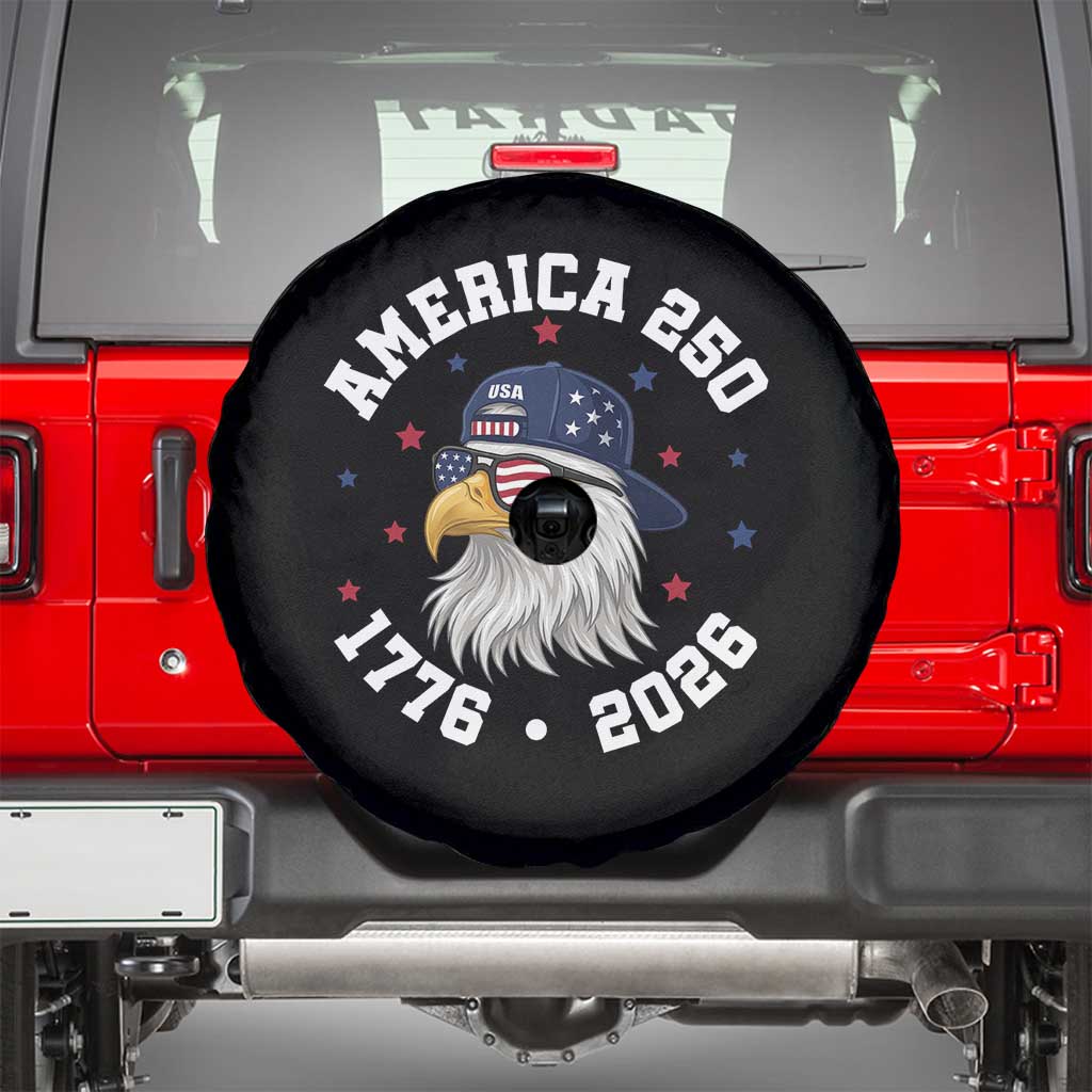 250 Years American Anniversary Spare Tire Cover Patriotic Bald Eagle Fourth of July
