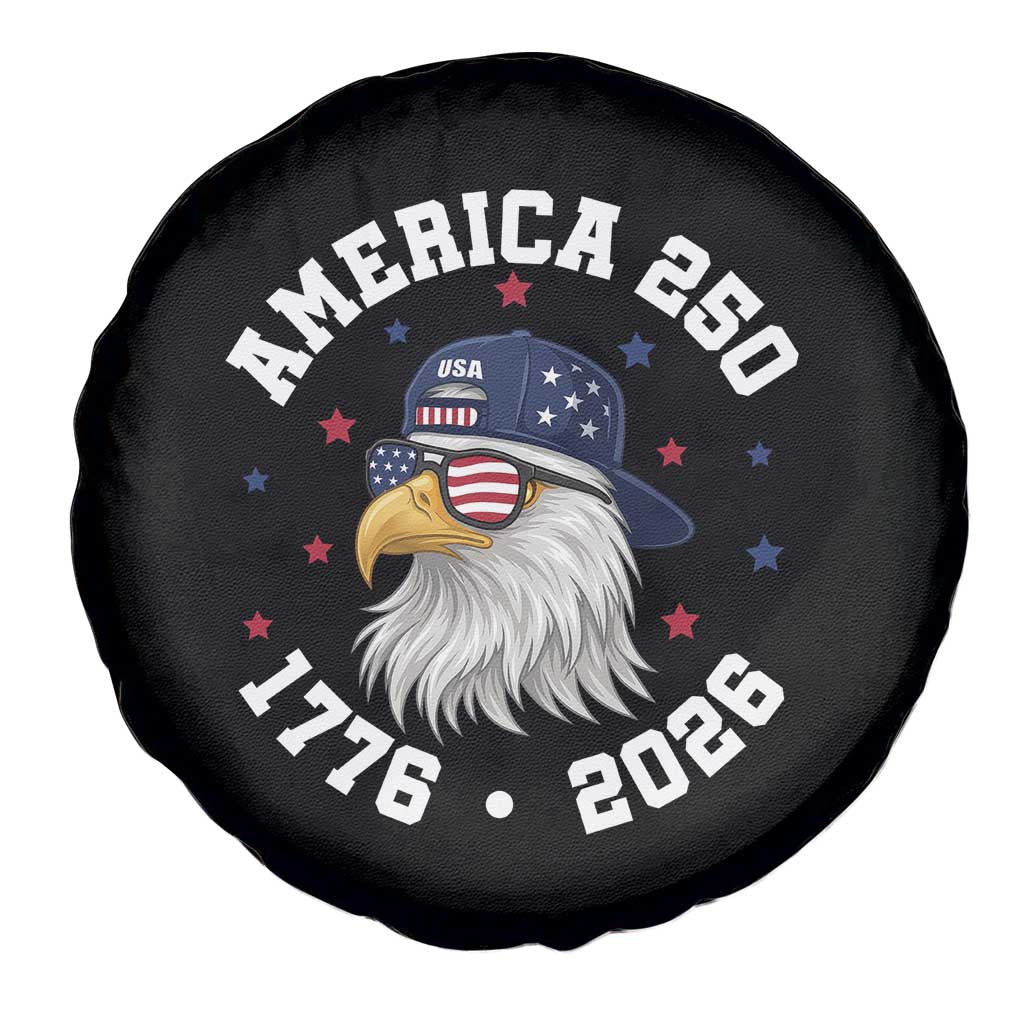250 Years American Anniversary Spare Tire Cover Patriotic Bald Eagle Fourth of July