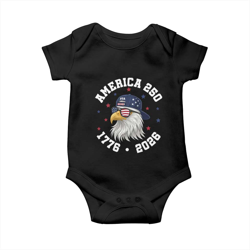 250 Years American Anniversary Baby Onesie Patriotic Bald Eagle Fourth of July