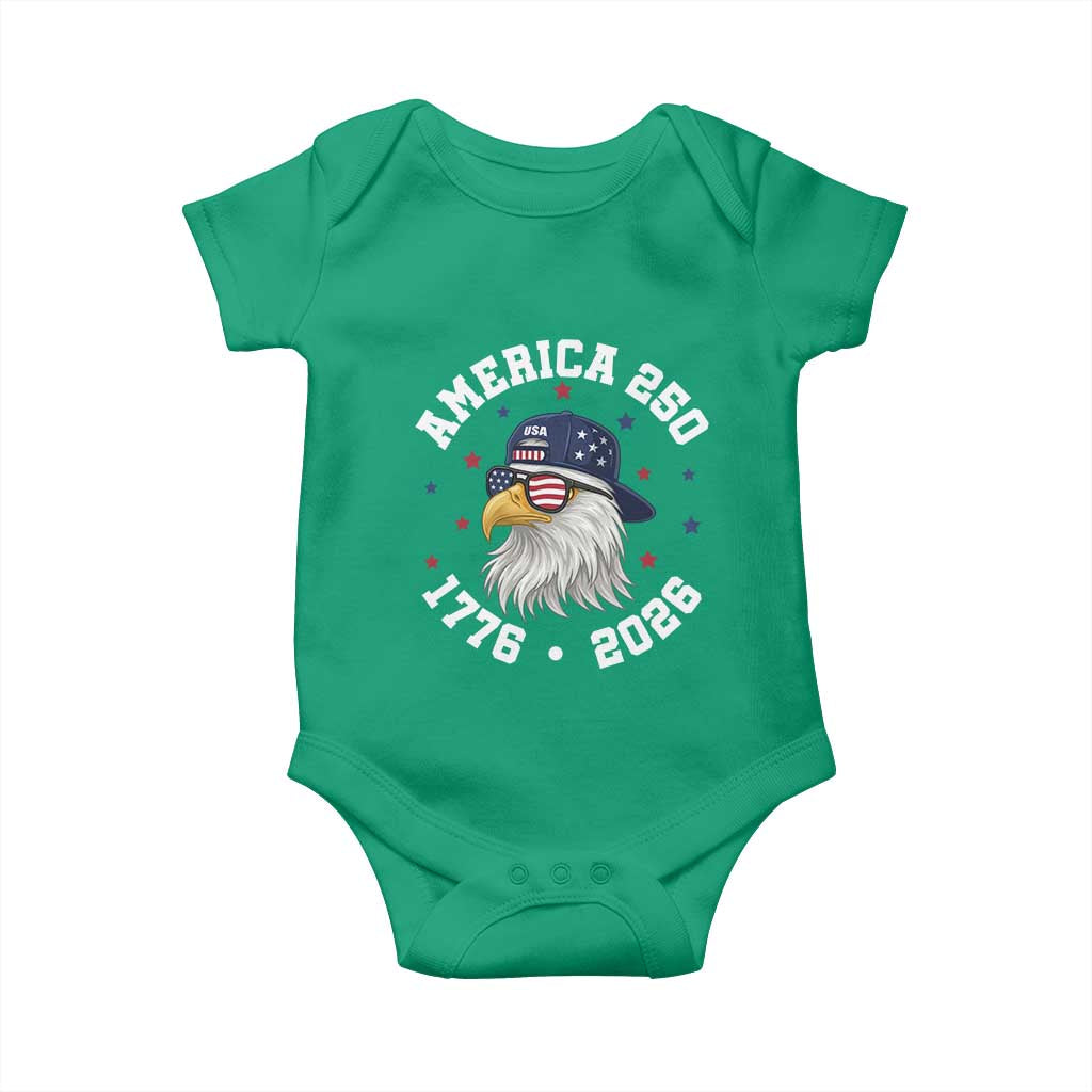 250 Years American Anniversary Baby Onesie Patriotic Bald Eagle Fourth of July