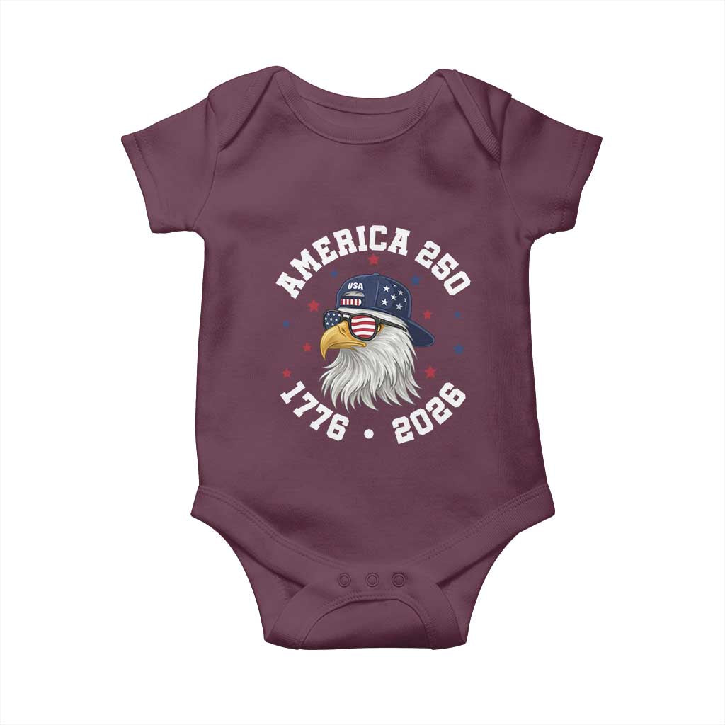 250 Years American Anniversary Baby Onesie Patriotic Bald Eagle Fourth of July