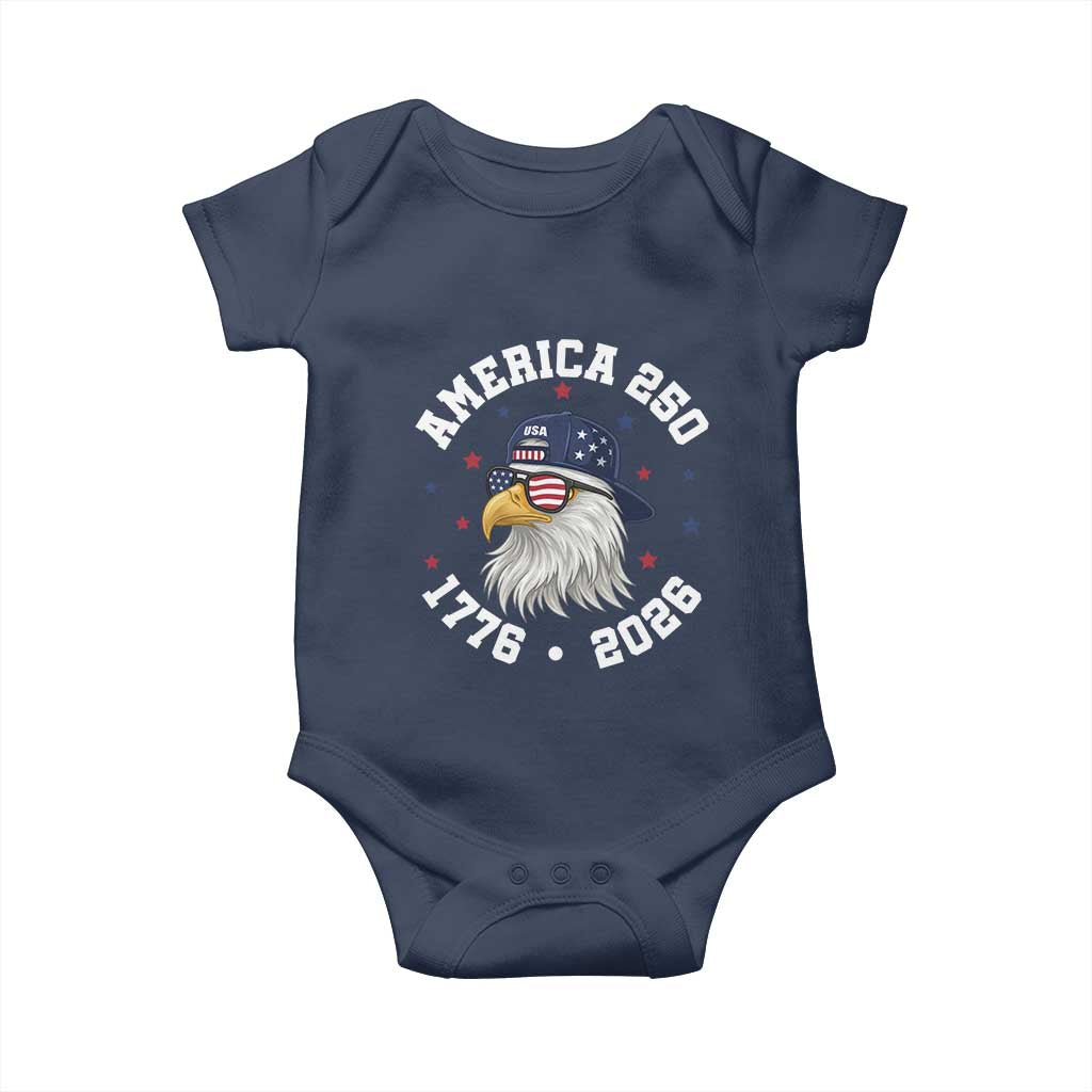 250 Years American Anniversary Baby Onesie Patriotic Bald Eagle Fourth of July