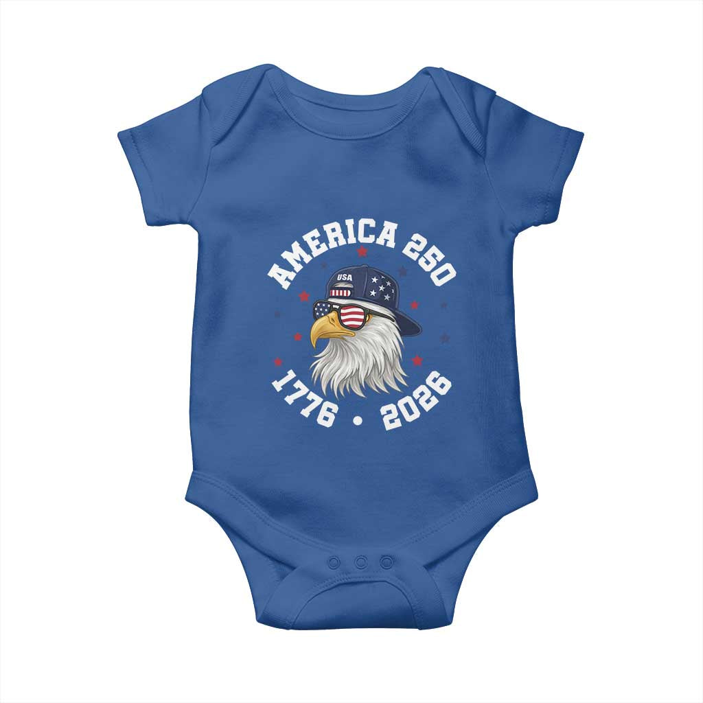 250 Years American Anniversary Baby Onesie Patriotic Bald Eagle Fourth of July