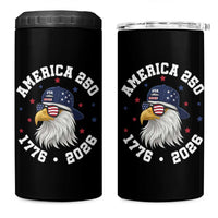 250 Years American Anniversary 4 in 1 Can Cooler Tumbler Patriotic Bald Eagle Fourth of July