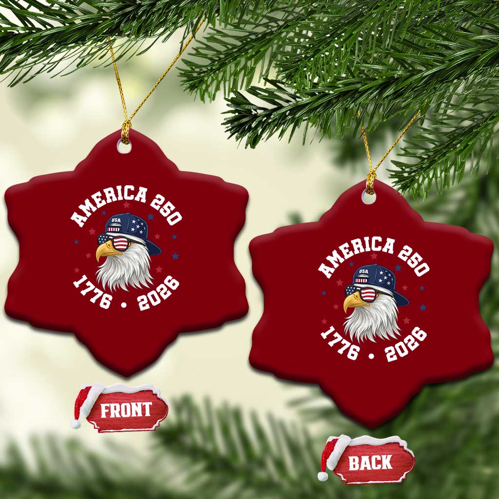 250 Years American Anniversary Ceramic Ornament Patriotic Bald Eagle Fourth of July