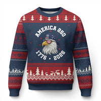250 Years American Anniversary Ugly Christmas Sweater Patriotic Bald Eagle Fourth of July