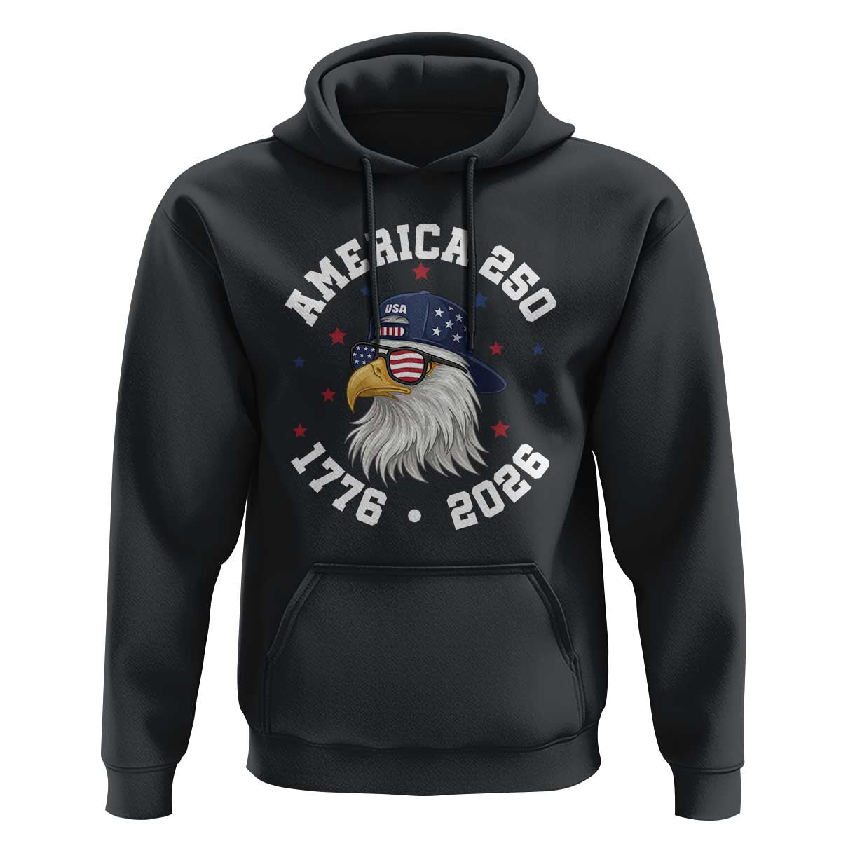 250 Years American Anniversary Hoodie Patriotic Bald Eagle Fourth of July