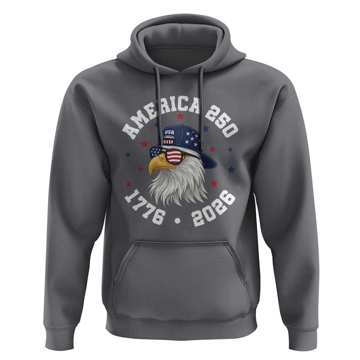 250 Years American Anniversary Hoodie Patriotic Bald Eagle Fourth of July