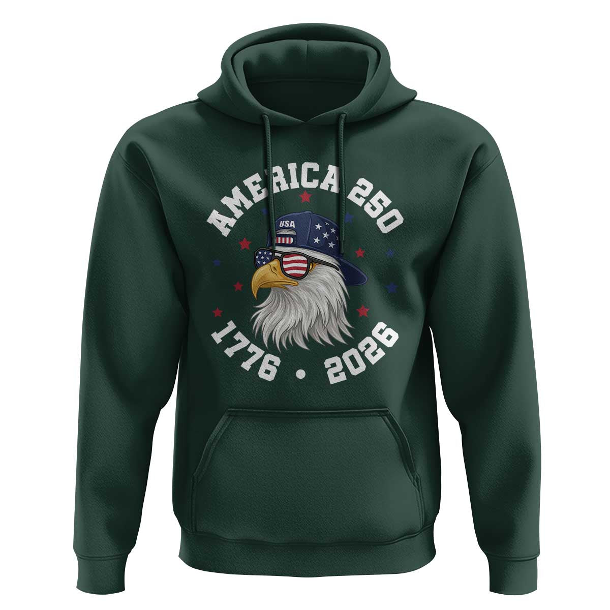 250 Years American Anniversary Hoodie Patriotic Bald Eagle Fourth of July