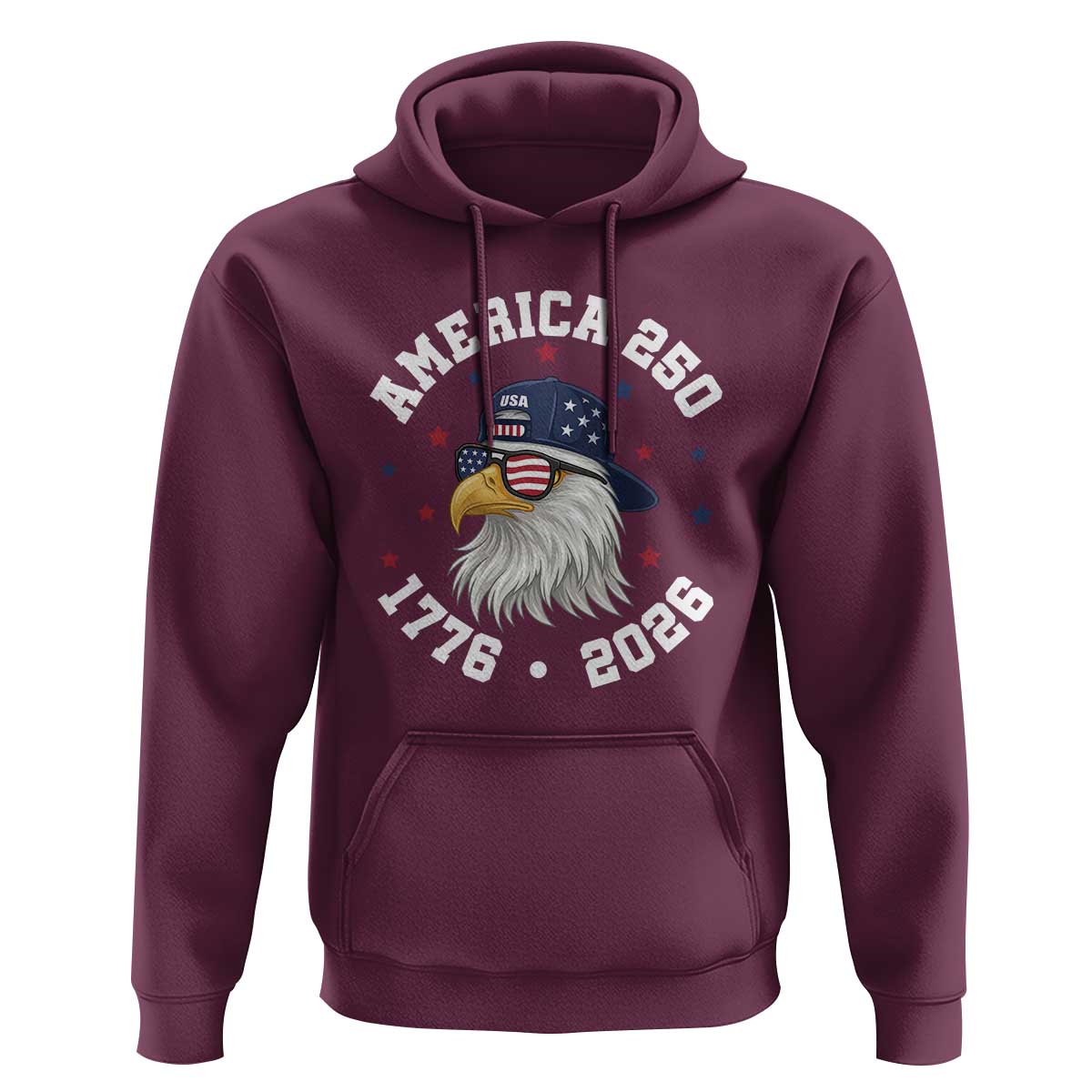 250 Years American Anniversary Hoodie Patriotic Bald Eagle Fourth of July