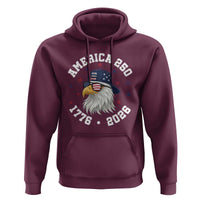 250 Years American Anniversary Hoodie Patriotic Bald Eagle Fourth of July