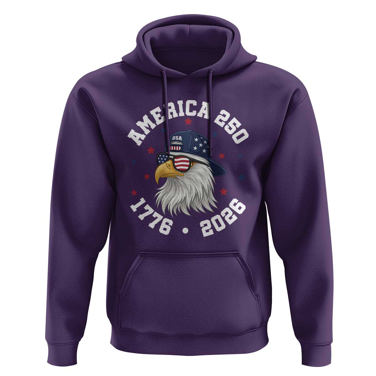 250 Years American Anniversary Hoodie Patriotic Bald Eagle Fourth of July
