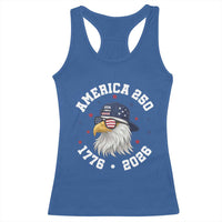 250 Years American Anniversary Racerback Tank Top Patriotic Bald Eagle Fourth of July
