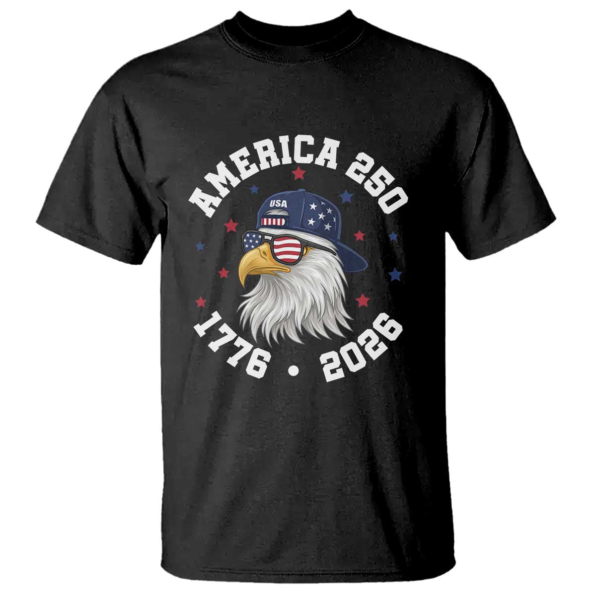 250 Years American Anniversary T Shirt Patriotic Bald Eagle Fourth of July