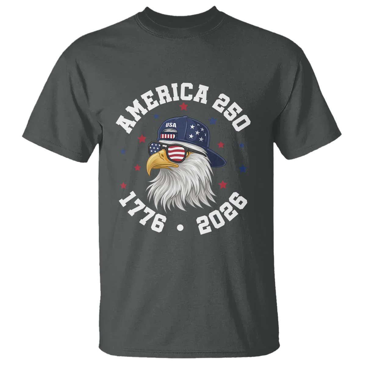 250 Years American Anniversary T Shirt Patriotic Bald Eagle Fourth of July