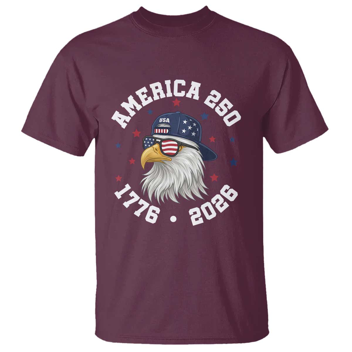 250 Years American Anniversary T Shirt Patriotic Bald Eagle Fourth of July