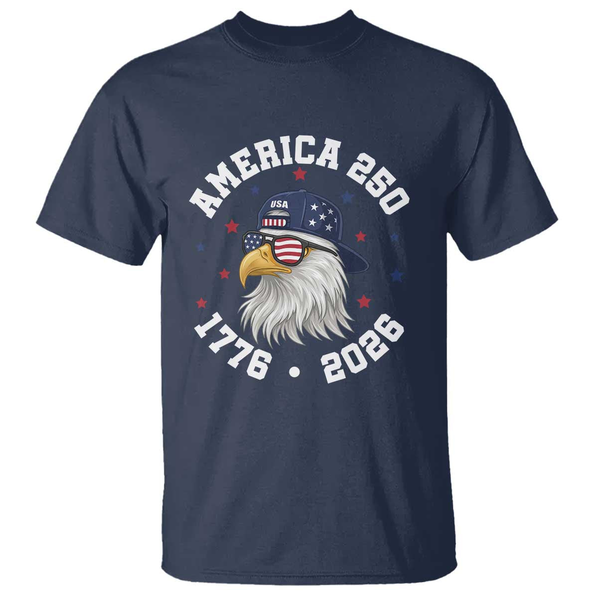 250 Years American Anniversary T Shirt Patriotic Bald Eagle Fourth of July
