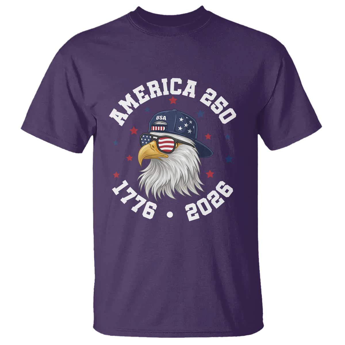 250 Years American Anniversary T Shirt Patriotic Bald Eagle Fourth of July