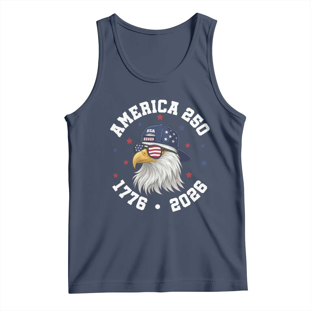 250 Years American Anniversary Tank Top Patriotic Bald Eagle Fourth of July