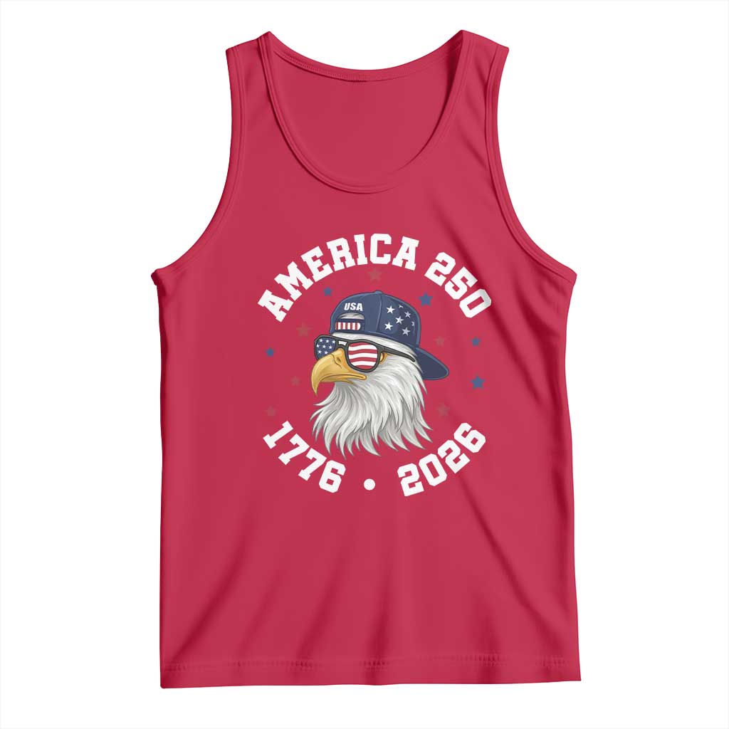 250 Years American Anniversary Tank Top Patriotic Bald Eagle Fourth of July