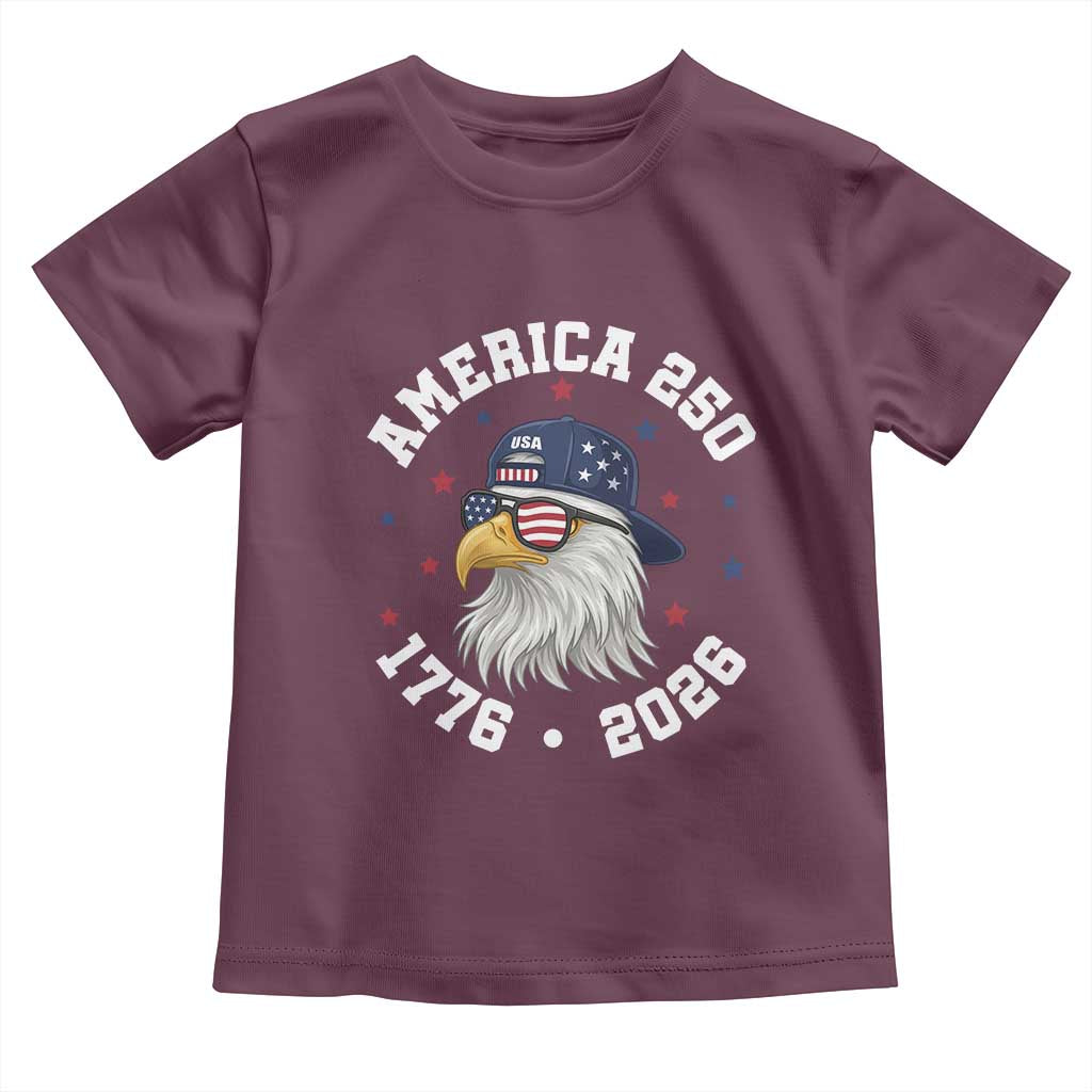 250 Years American Anniversary Toddler T Shirt Patriotic Bald Eagle Fourth of July