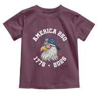 250 Years American Anniversary Toddler T Shirt Patriotic Bald Eagle Fourth of July
