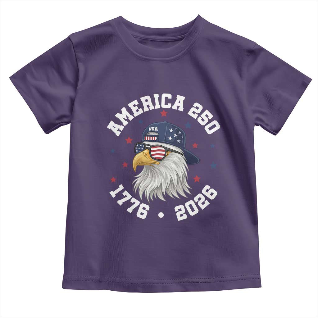 250 Years American Anniversary Toddler T Shirt Patriotic Bald Eagle Fourth of July