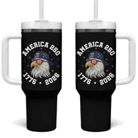 250 Years American Anniversary Tumbler With Handle Patriotic Bald Eagle Fourth of July