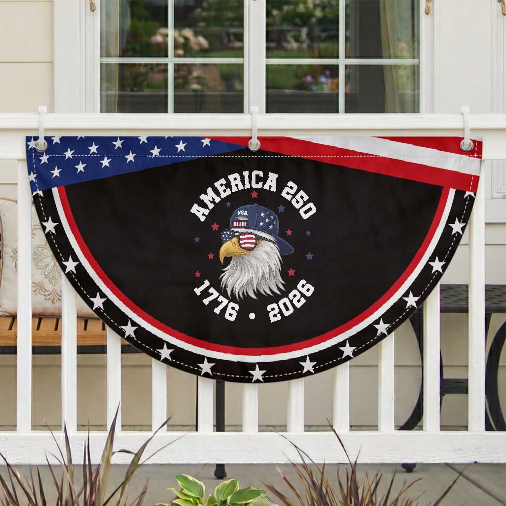 250 Years American Anniversary Patriotic Fan Flag Bald Eagle Fourth of July