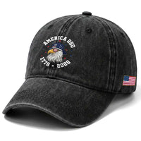 250 Years American Anniversary Washed Cotton Baseball Cap Patriotic Bald Eagle Fourth of July