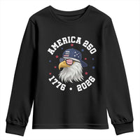 250 Years American Anniversary Youth Sweatshirt Patriotic Bald Eagle Fourth of July