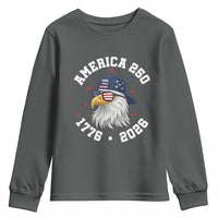 250 Years American Anniversary Youth Sweatshirt Patriotic Bald Eagle Fourth of July