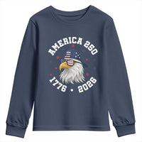 250 Years American Anniversary Youth Sweatshirt Patriotic Bald Eagle Fourth of July