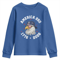 250 Years American Anniversary Youth Sweatshirt Patriotic Bald Eagle Fourth of July