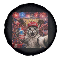 250 Years Of Freedom Spare Tire Cover Funny Cat Selfie 4th of July Party