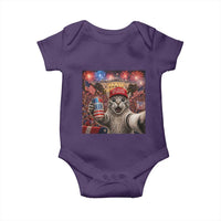 250 Years Of Freedom Baby Onesie Funny Cat Selfie 4th of July Party