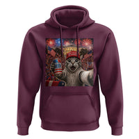 250 Years Of Freedom Hoodie Funny Cat Selfie 4th of July Party