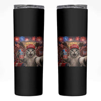 250 Years Of Freedom Skinny Tumbler Funny Cat Selfie 4th of July Party