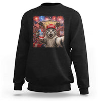 250 Years Of Freedom Sweatshirt Funny Cat Selfie 4th of July Party