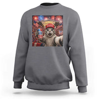 250 Years Of Freedom Sweatshirt Funny Cat Selfie 4th of July Party