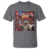 250 Years Of Freedom T Shirt Funny Cat Selfie 4th of July Party