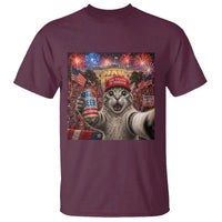 250 Years Of Freedom T Shirt Funny Cat Selfie 4th of July Party