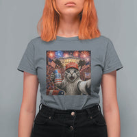 250 Years Of Freedom T Shirt For Women Funny Cat Selfie 4th of July Party